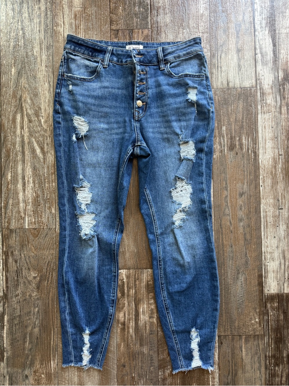 M Jeans by Maurice’s Super Skinny High Rise distressed Jeans